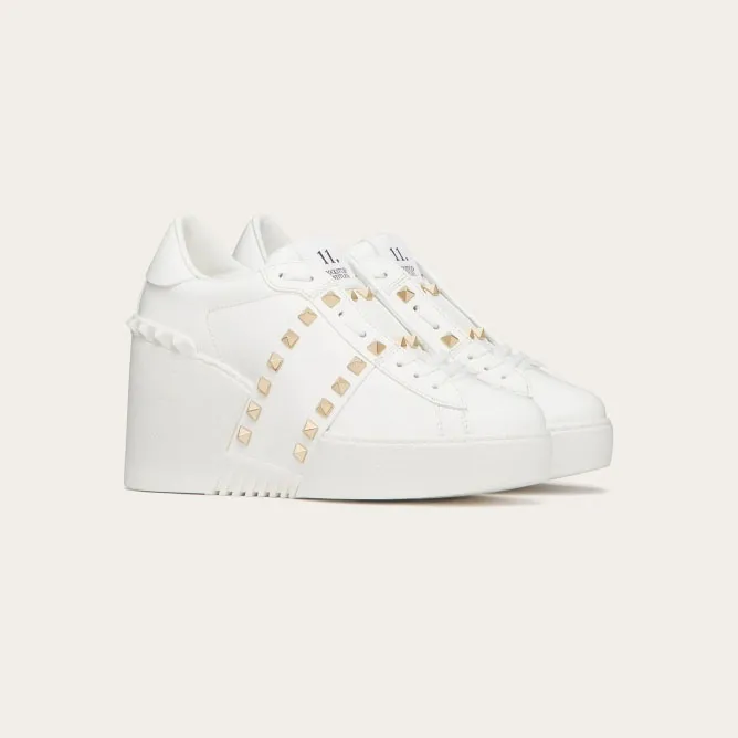 VALENTINO Calf leather sneakers (8.5 cm high heel)