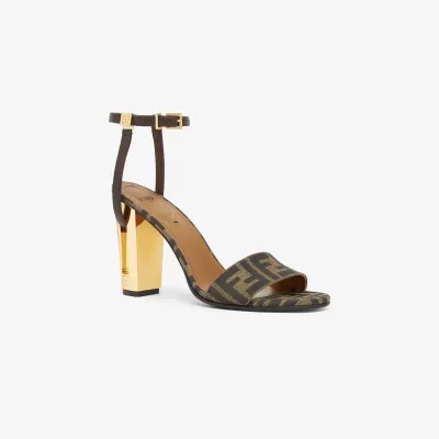 FENDI Brown sandals with high heels