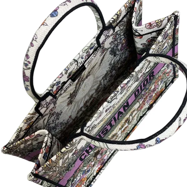 Dior Medium Dior Book Tote Ecru Multicolor Dior 4 Saisons Ete Soleil Embroidery - Image 4