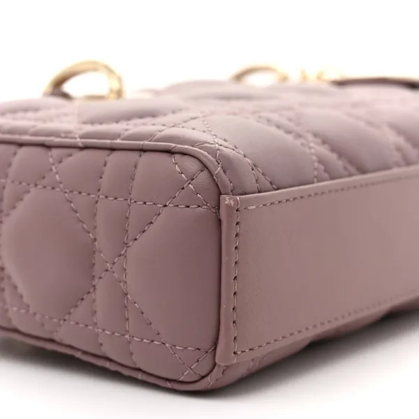 Dior Small Lady D-Joy Peony Pink Cannage Lambskin Leather Gold Hardware - Image 4