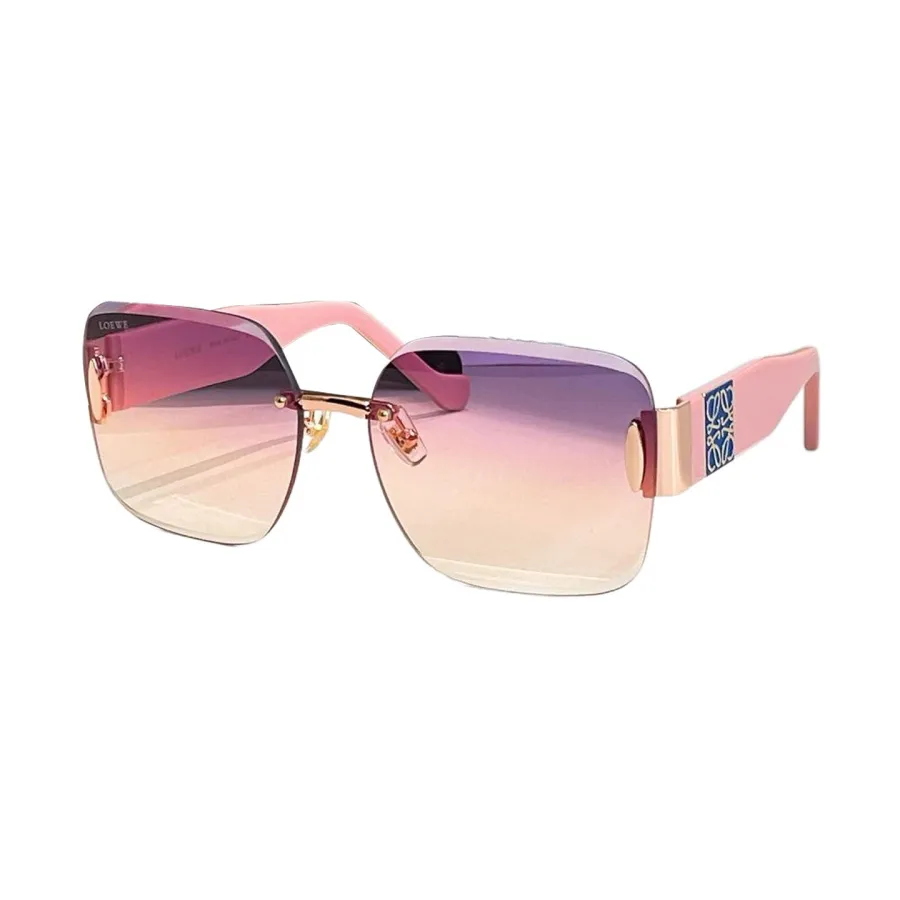 Loewe square frame glasses brown/black/blue/eggplant/pink/purple white color Size 63口16-140