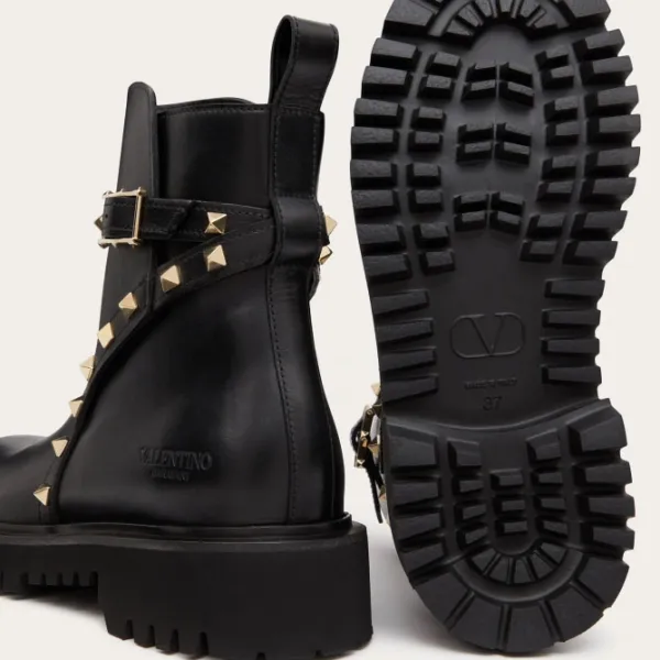 VALENTINO ROCKSTUD Calf leather ankle boots (heel height 4cm) - Image 5