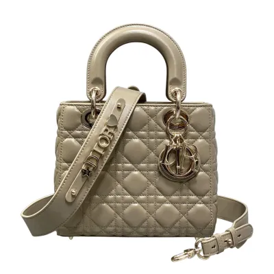 Dior Small My ABCDior Lady Dior Grey/Biscuit/Purple/Pink/Pale Blue/Stone Grey Cannage Lambskin Leather Gold Hardware