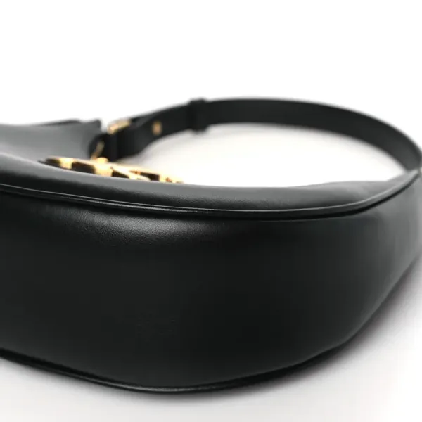 Celine Medium Strap Ava Triomphe Shoulder Bag Black Smooth Calfskin Leather Gold Hardware - Image 4