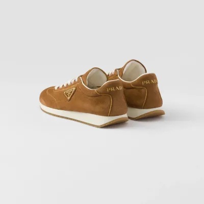 PRADA brown Suede running sneakers