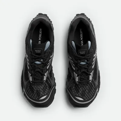 Bottega Veneta Orbit Sneakers In Black Technical Fabric And Mesh Lace-Up Sneaker