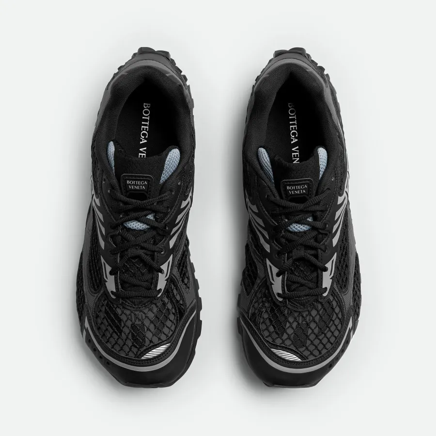 Bottega Veneta Orbit Sneakers In Black Technical Fabric And Mesh Lace-Up Sneaker