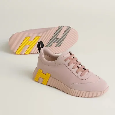 HERMES Pink Sneakers Bouncing Sports Shoes