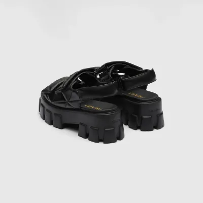 PRADA Black Monolith Nappa leather sandals