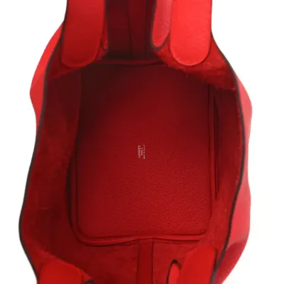 Hermès Picotin Lock 22 MM Rouge Casaque Taurillon Clemence Leather Gold Hardware