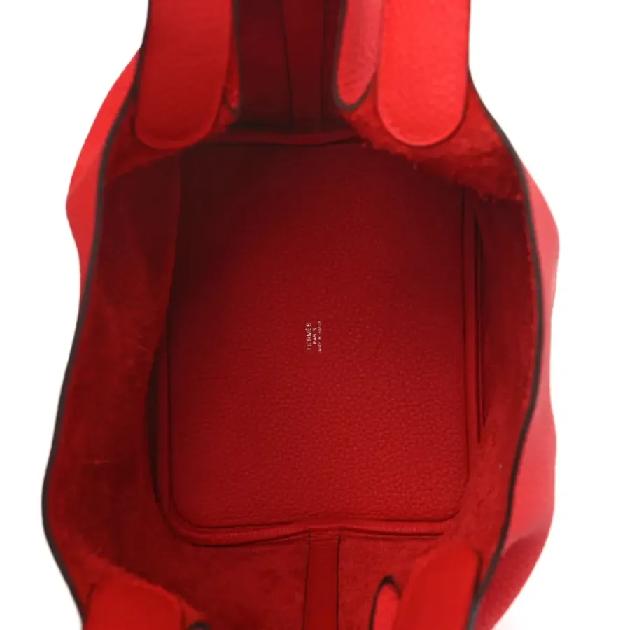 Hermès Picotin Lock 22 MM Rouge Casaque Taurillon Clemence Leather Gold Hardware