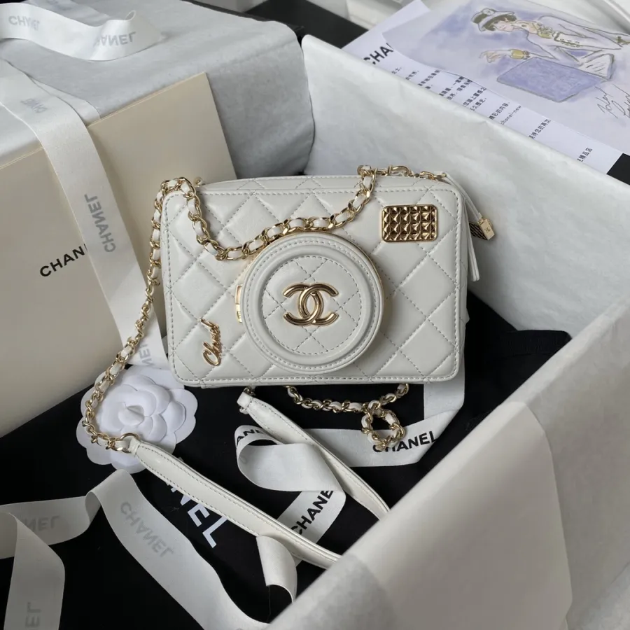 Chanel Camera bag white/black/red/milk tea color Crossbody Bags