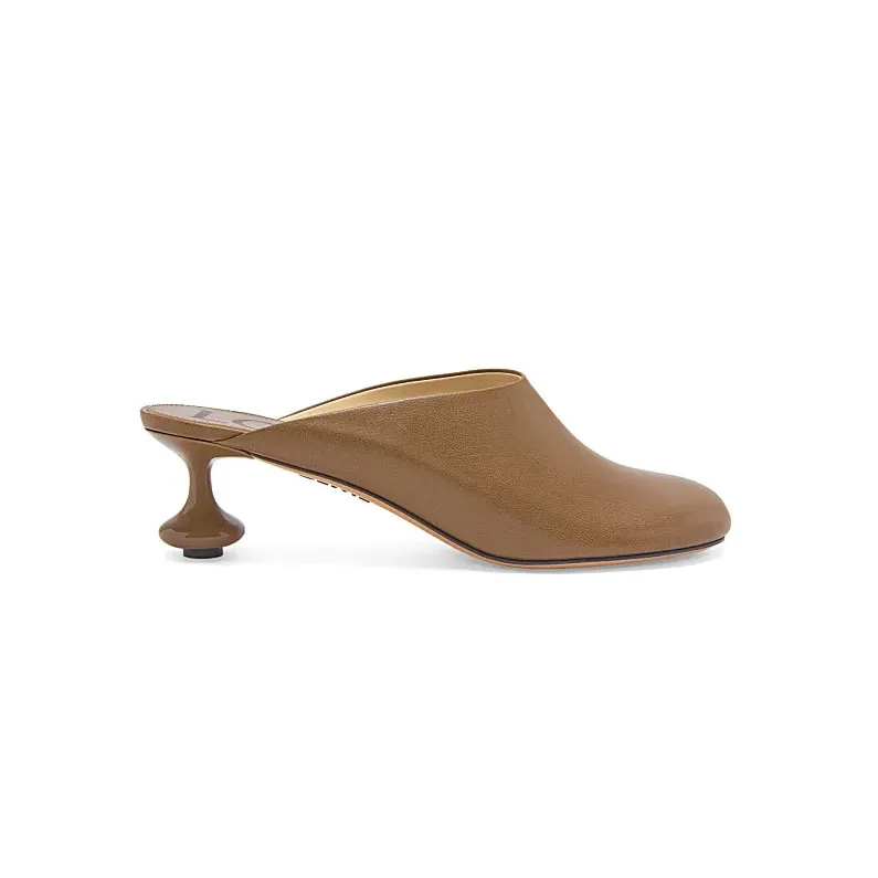 LOEWE Brown high-heeled slippers sandals