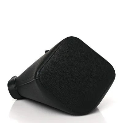 Loewe Pebble Bucket Bag Mini Black Soft Grained Calfskin Leather Palladium Hardware