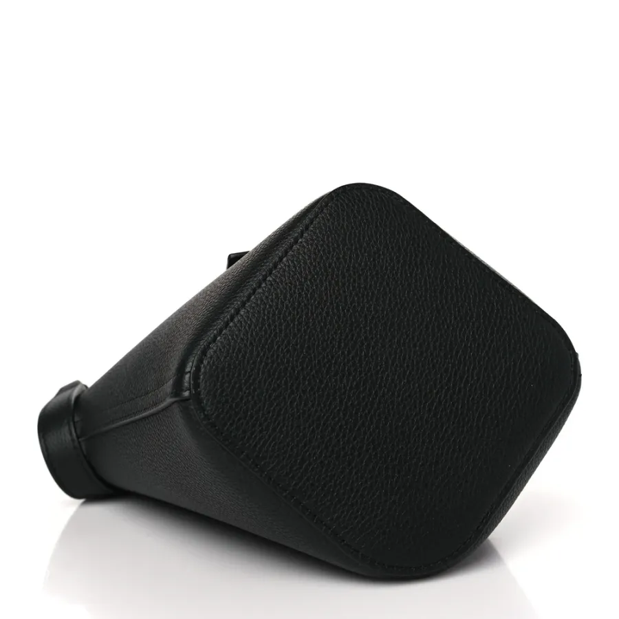 Loewe Pebble Bucket Bag Mini Black Soft Grained Calfskin Leather Palladium Hardware