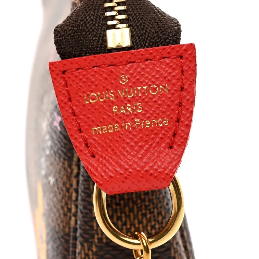 Louis Vuitton Mini Pochette Accessories 2019 Christmas Animation Damier Ebene Canvas Gold Hardware