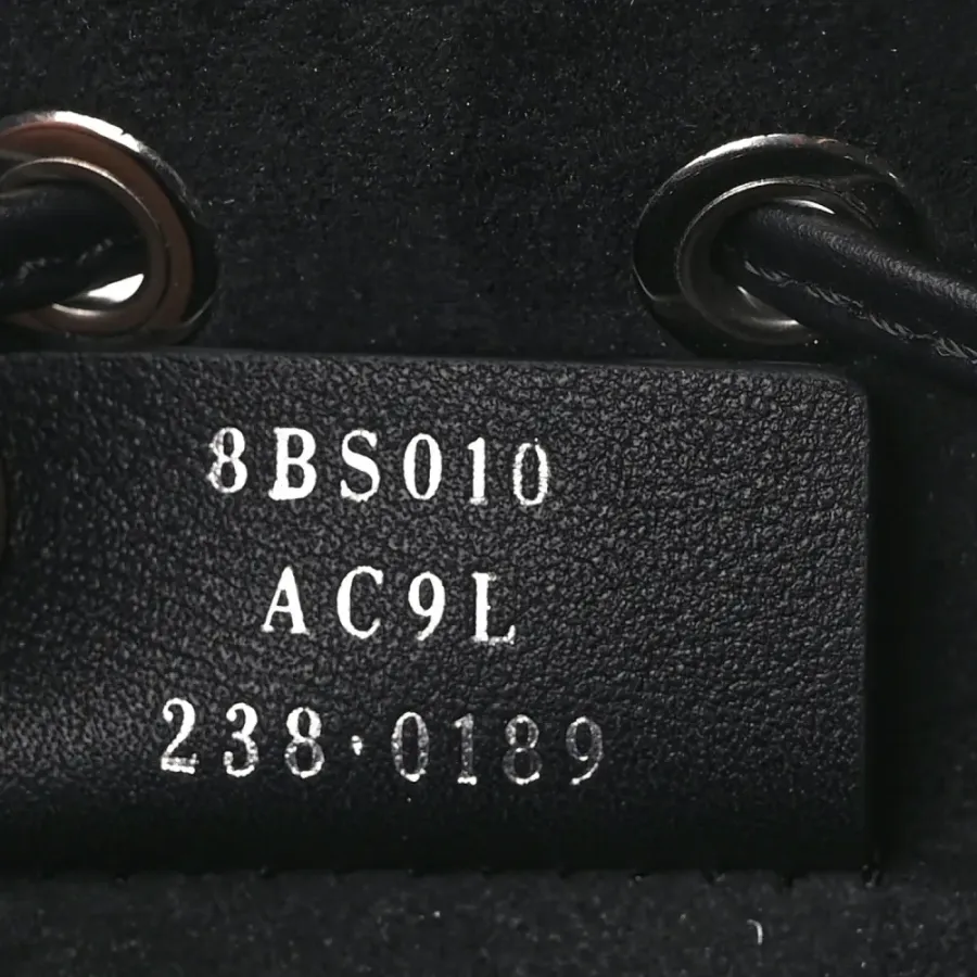 Fendi Mini F is Fendi Logo Embossed Mon Tresor Bucket Bag Black King Vitello Leather Silver Hardware