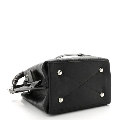 Louis Vuitton Muria MM Black Mahina Leather Silver Hardware