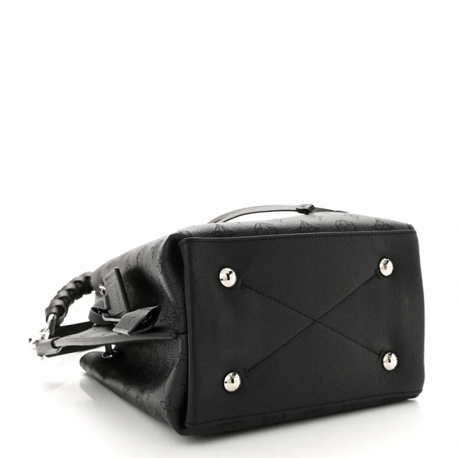 Louis Vuitton Muria MM Black Mahina Leather Silver Hardware
