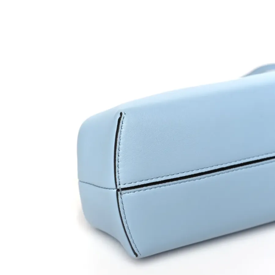 Fendi Small Fendi First Azzurro Baby Shiny Nappa Leather Gold Hardware