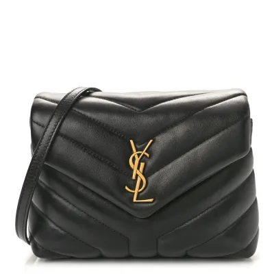 Saint Laurent Mini Loulou Crossbody Bag Black Y-Quilted Monogram Calfskin Leather Gold Hardware