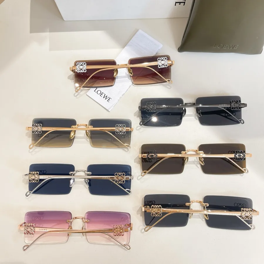 Loewe square frame glasses pink/black/black gold/rust/brown/blue/blue orange color Size 51口21-140