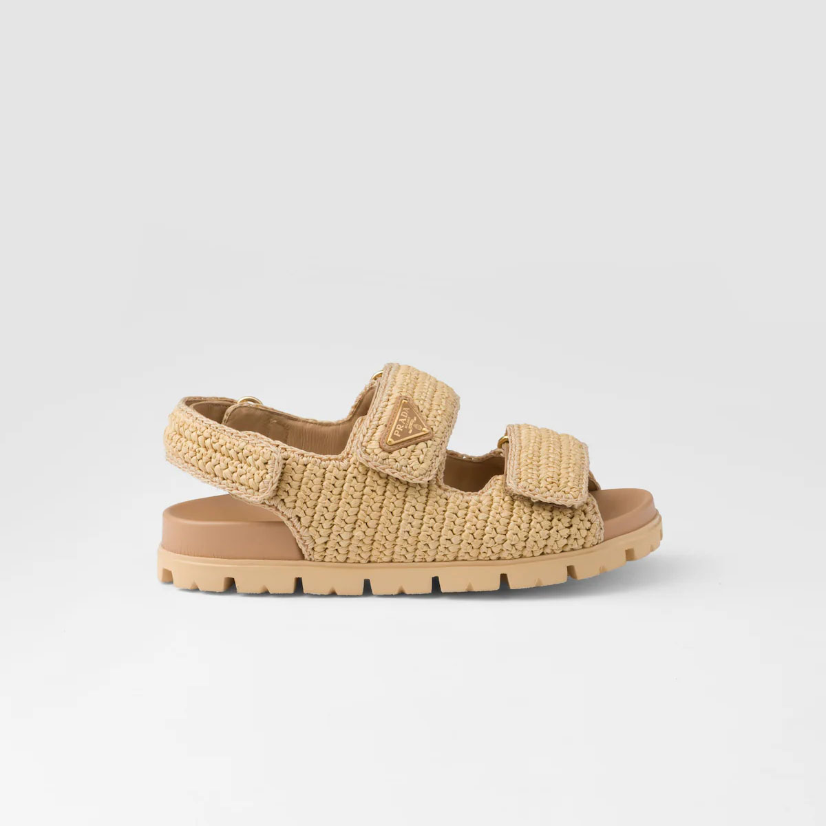 PRADA Sandálias de crochê bege