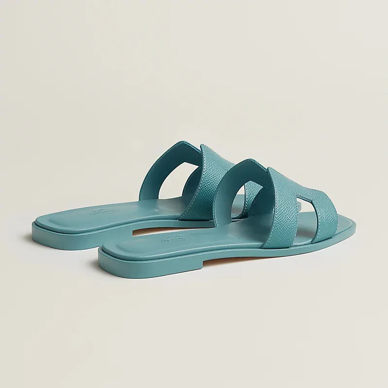 HERMES Oran Blue Slippers