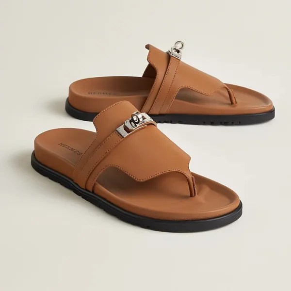 HERMES Empire Brown Slippers - Image 3