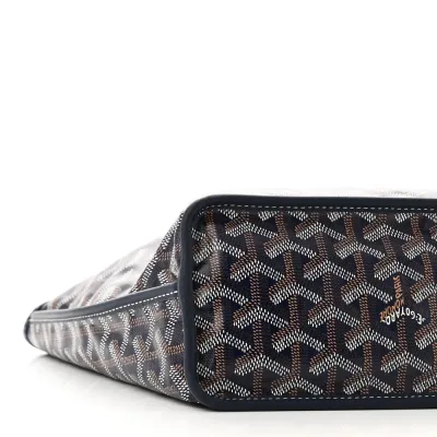 Goyard Reversible Mini Anjou Tote Navy Goyardine Canvas