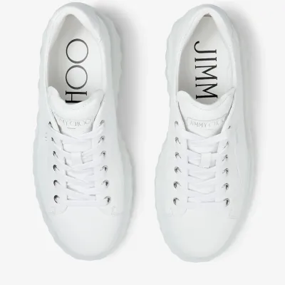 JIMMY CHOO White leather low platform sneakers