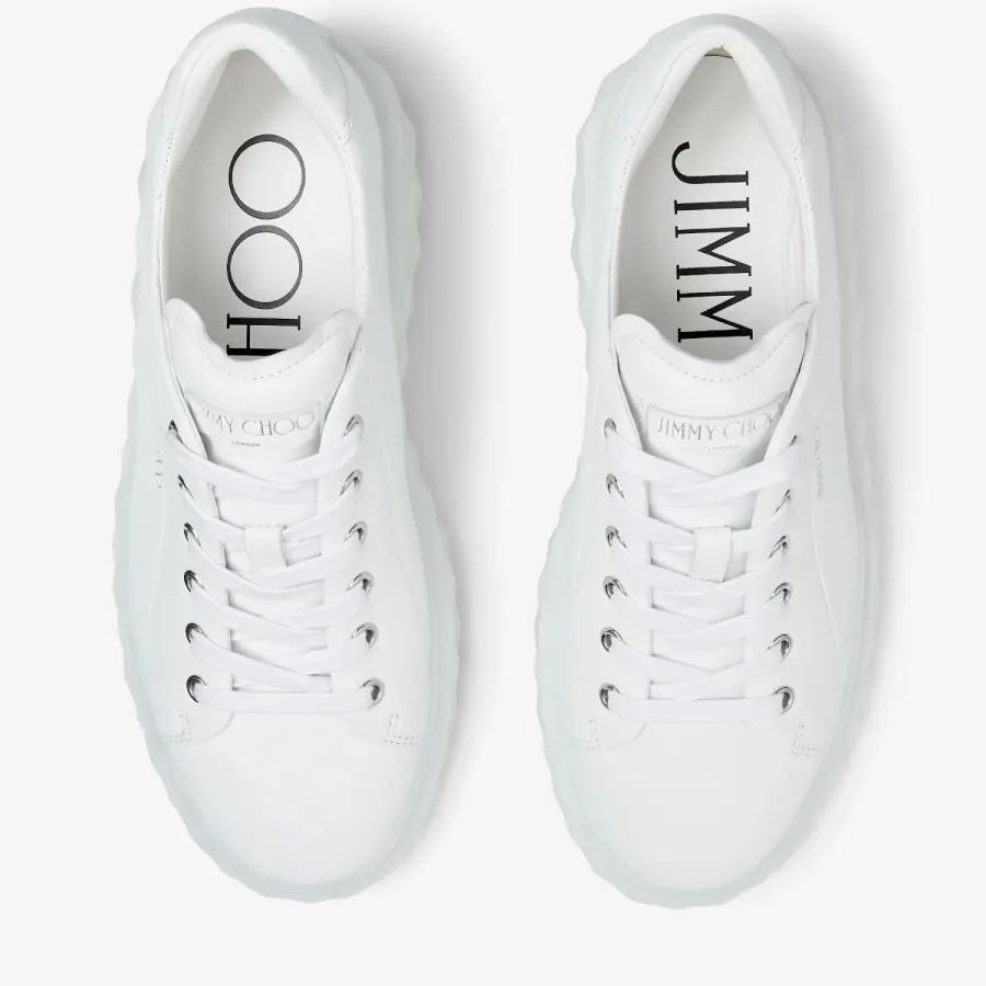 JIMMY CHOO White leather low platform sneakers
