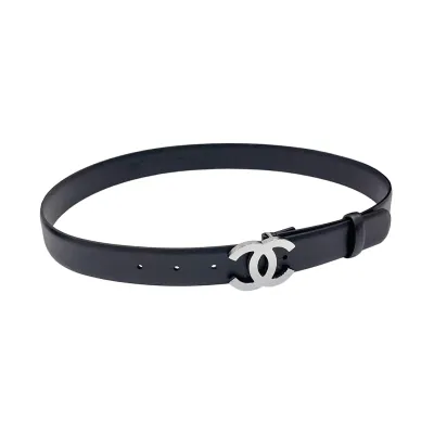 Chanel CC Belt In Black Calfskin With Silver Hardware 20/30/40/70mm