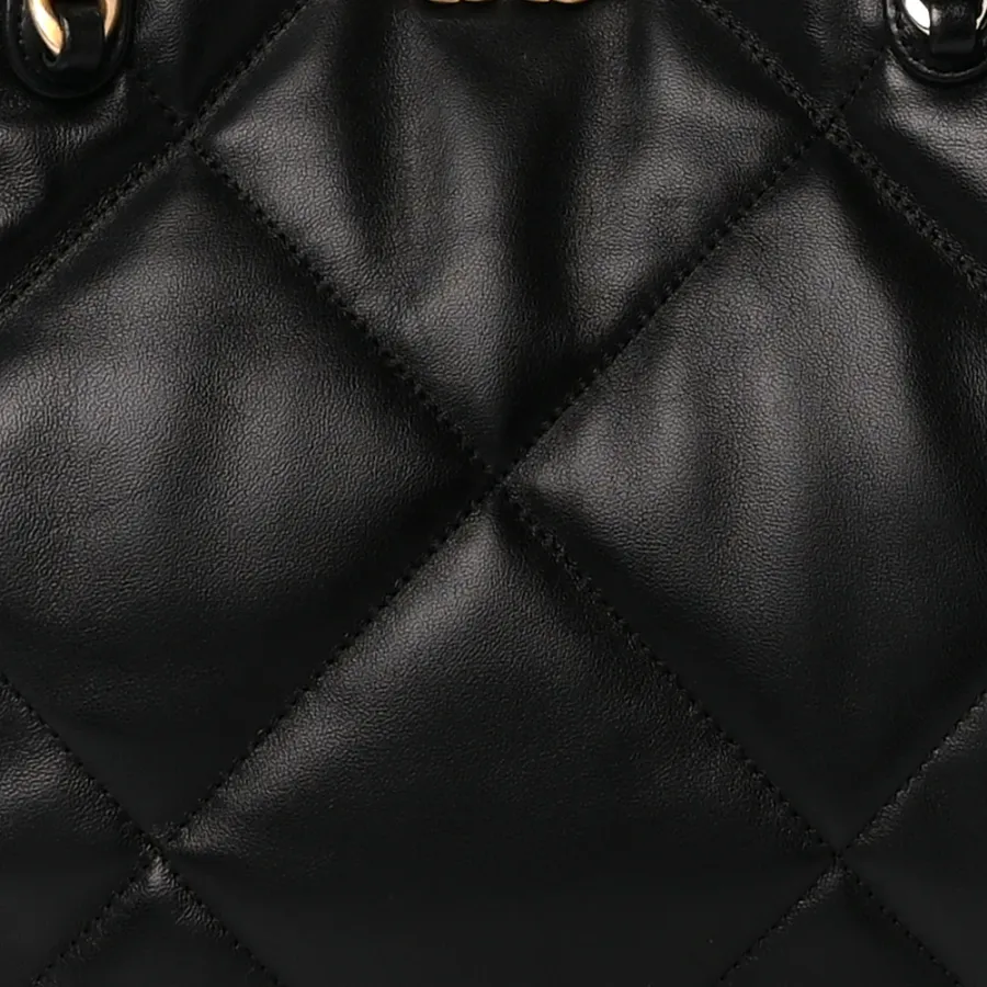 Chanel East-West Shopping Bag Medium Black Chanel 19 Quilted Lambskin Leather Mixed Metal Hardware