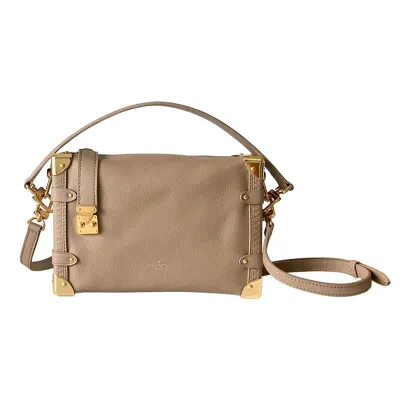 Louis Vuitton Side Trunk MM Black/Beige Calfskin Leather Gold/Silver/Black Hardware