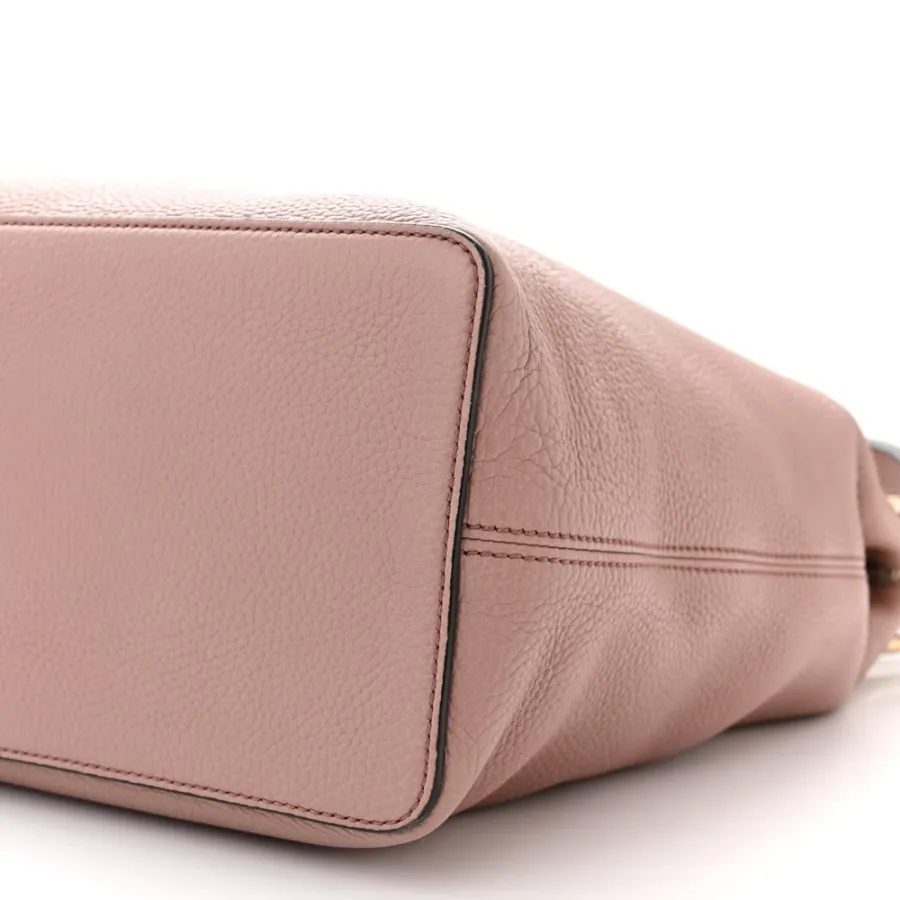 Gucci Large Soho Hobo Camel Pebbled Calfskin Leather Brass Hardware