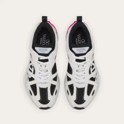 VALENTINO Women's calf leather and fabric sneakers