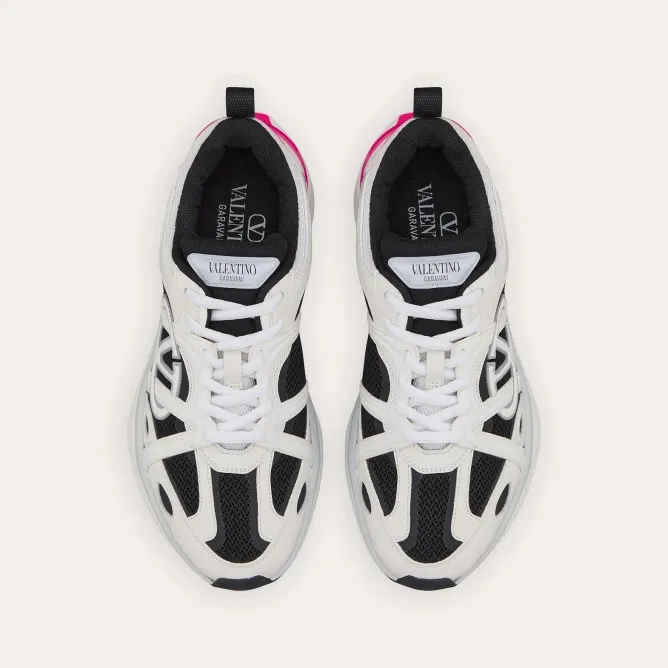 VALENTINO Women's calf leather and fabric sneakers