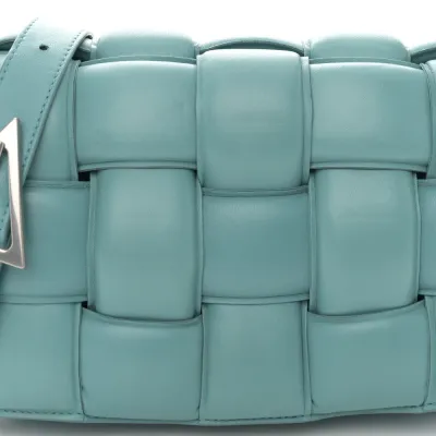 Bottega Veneta Maxi Intrecciato Padded Cassette Crossbody Bag Linoleum Nappa Leather Silver Hardware