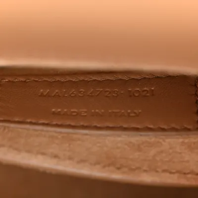 Saint Laurent Medium Sunset Satchel Natural Tan Smooth Monogram Calfskin Leather Gold Hardware