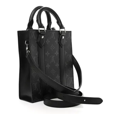 Louis Vuitton Mini Sac Plat Monogram Eclipse Canvas Silver Hardware