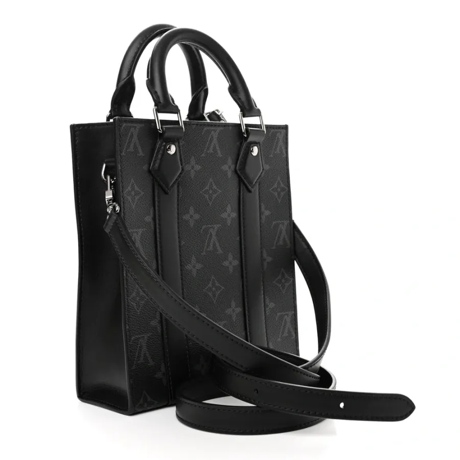 Louis Vuitton Mini Sac Plat Monogram Eclipse Canvas Silver Hardware