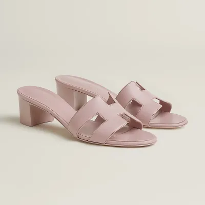 HERMES Oasis Slippers High-heeled slippers pink High Heels Sandal