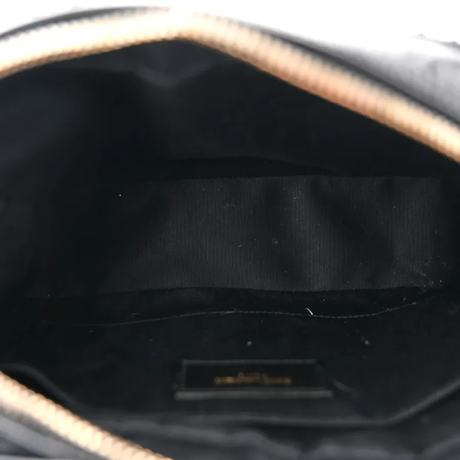 Saint Laurent Medium Lou Camera Bag Black Monogram Tweed & Calfskin Leather Brass Hardware