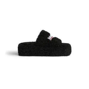 BALENCIAGA Women's black platform slippers