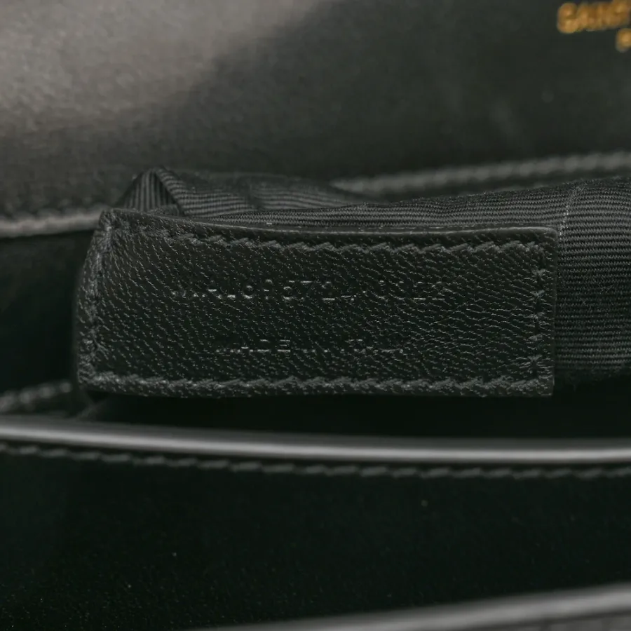 Saint Laurent Medium Gaby Satchel Black Embossed Calfskin & Crocodile Leather Aged Gold Hardware