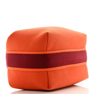 Hermès Bride-à-Brac Pouch Small Orange/Burgundy Canvas