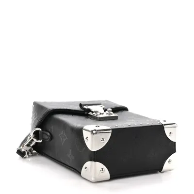 Louis Vuitton Print Camera Box PM Black Monogram Calfskin Leather Silver Hardware