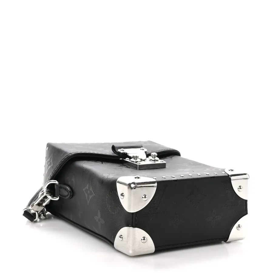 Louis Vuitton Print Camera Box PM Black Monogram Calfskin Leather Silver Hardware