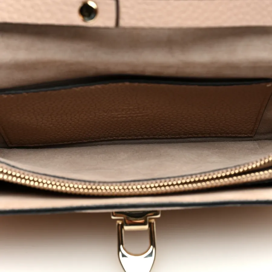 Valentino Garavani Medium Rockstud Flip Lock Shoulder Bag Poudre Pebbled Calfskin Leather